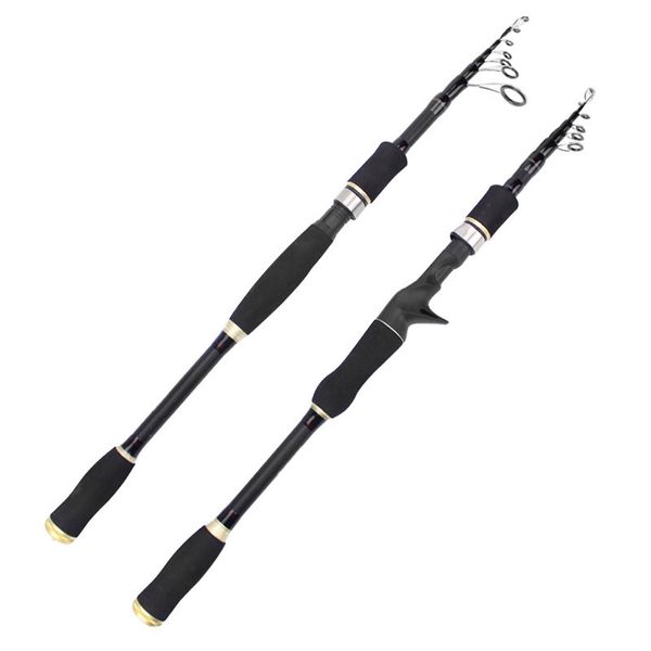 

portable fold fishing rod carbon fiber high hardness surf rod/lure rods 1.8-3.6m 6 section professional fishing pole spining rod