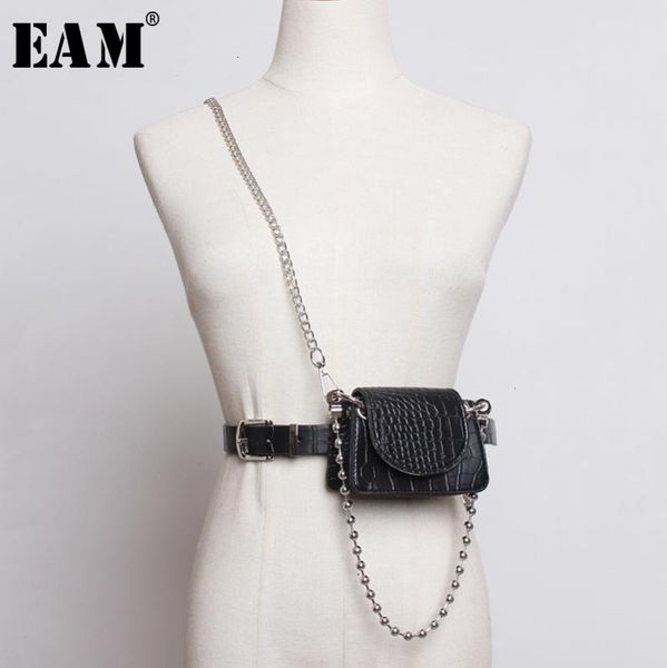 

eam] pu leather chain split mini-bag long belt personality women new fashion tide all-match spring autumn 2020 19a-a287, Black;brown