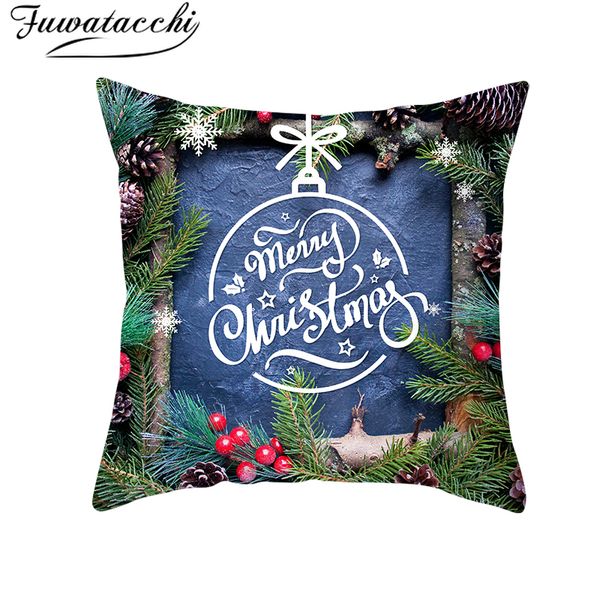 

fuwatacchi merry christmas pillows snow pillowcase covers decorative polyester home sofa chair decorative christmas pillow