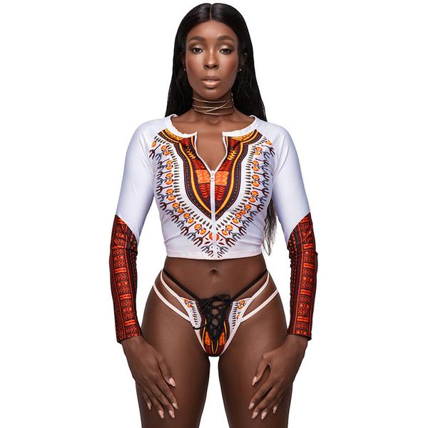 

в продаже summer sexy новое прибытие swimwear african печати zipped tankini и ремешками lace up swimsuit, White;black