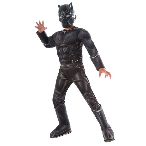 

boys civil war black panther deluxe costume, Black;red