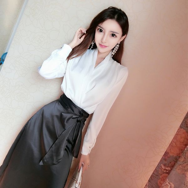 

2020 лето новые моды top тонкий высокой талией сплит юбка профессиональный иностранный стиль двухсекционный костюмы женская одежда, Black;pink