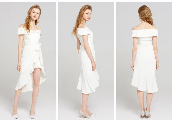 

summer v-neck suspender skirt slim thin banquet short evening dress elegant women designer dresses graduation party skirt long skirts, White;black