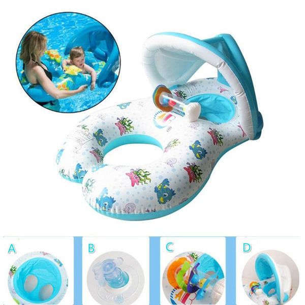 

mother child inflatable ring swimming circle baby float double swimming pool accessories inflatable wheels swimtrainer circles