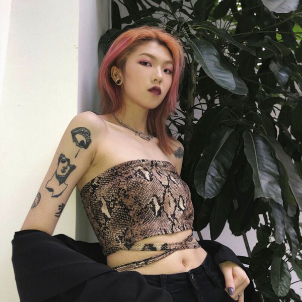 

new camisole women crop snakeskin bandage bralette bustier crop strapless vest shirt leopard print camis, White