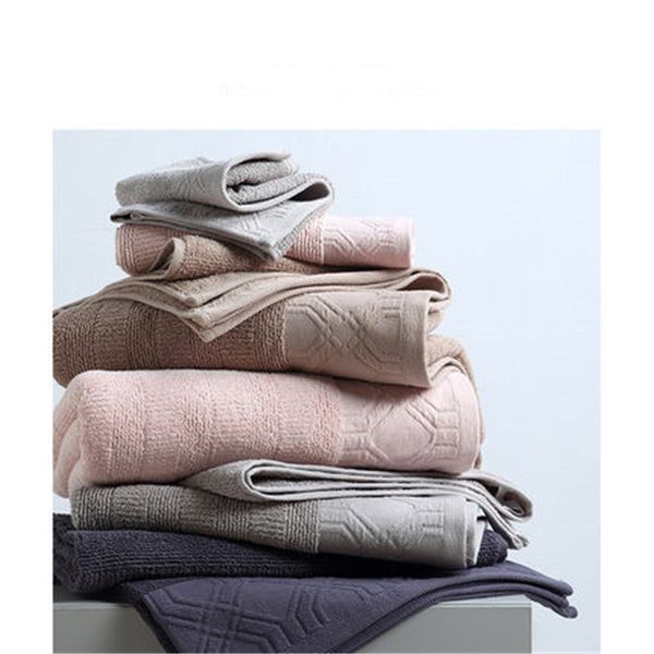 

nordic style plain jacquard cotton face towel 3 pieces package