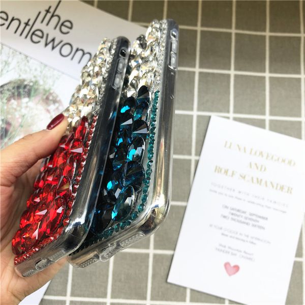 

2019 latest female style hand made for iphone 8 rhinestone case full screen diamond rhinestone case tpu silicone rhinestone cover