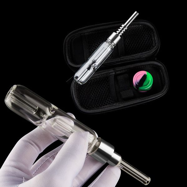 

510 Мед Солома Нектар Коллектор С G2 Титановый Гвоздь 100% Кварцевый Гвоздь Титановый Dabber Slicone Jar Кожаный Чехол