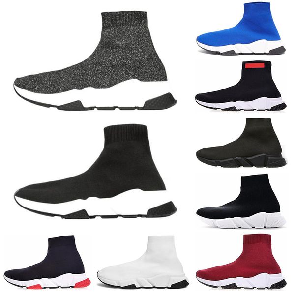 

speed trainer men women sock shoes black white blue glitter flat casual shoes luxury mens trainers runner sneakers size 36-45