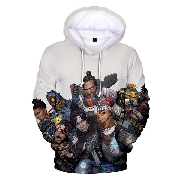 

selling e-sports game apex legends 3d hoodie men and women spring, Black