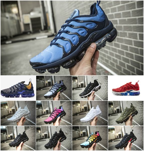 

2019 Новый TN плюс обувь виноград Вольт гипер фиолетовый синий Мужчины Женщины кроссовки белый черный синий тренер дизайнер роскошные airs tn кроссовки