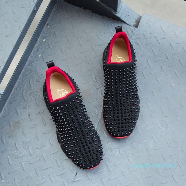 

роскошная sneaker платформа тренеры замша телячьей mens неподдельной дизайнер кожа женщин способа кроссовок смешанный цвет с коробкой c12, Black