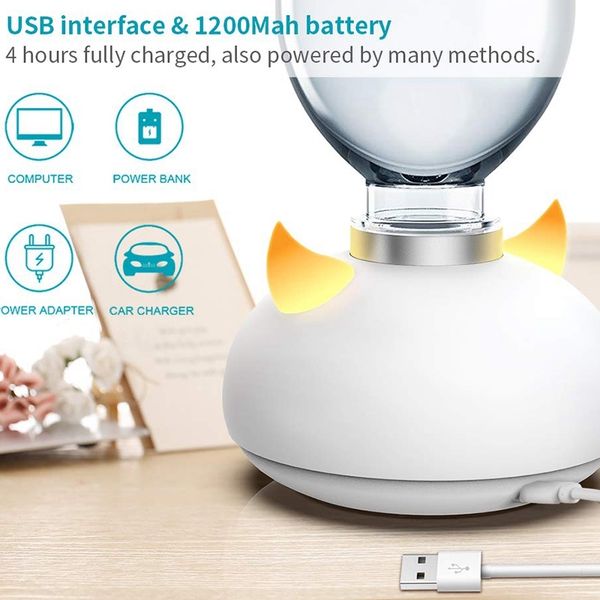 

personal small humidifier for desk, portable mini cool mist humidifier for bedroom, travel and l, usb and 1200mah battery op