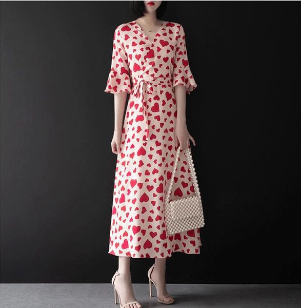 

v waist chiffon dress new knee-length dress for summe, Black;gray