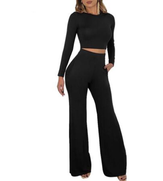 

2 piece outfits for women clothes matching set crop and boot cut pant suits fall winter club two piece sets, White