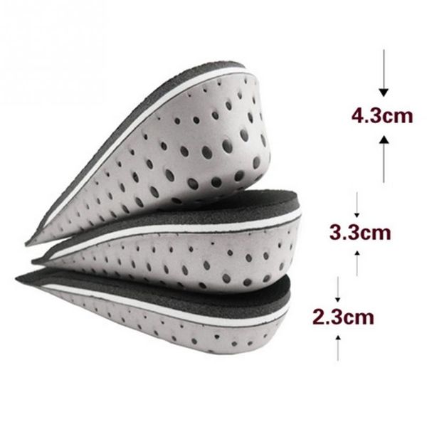 

2.3/3.3/4.3cm invisible height increase insole, lift insert insole, height cushion taller for women men, Black