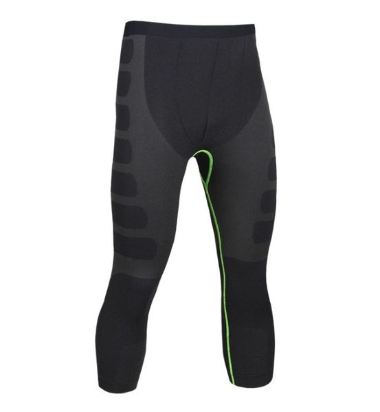 

men compression capri pants autumn and winter running tights trousers comfortable fitness pants elastic marathon quick-drying, Black;blue