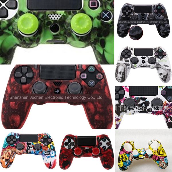 

rdyzn zomsilicone sony protective skin case for slim dualshock 4 ps4 ds4 pro camo controller thumb grips joystick caps