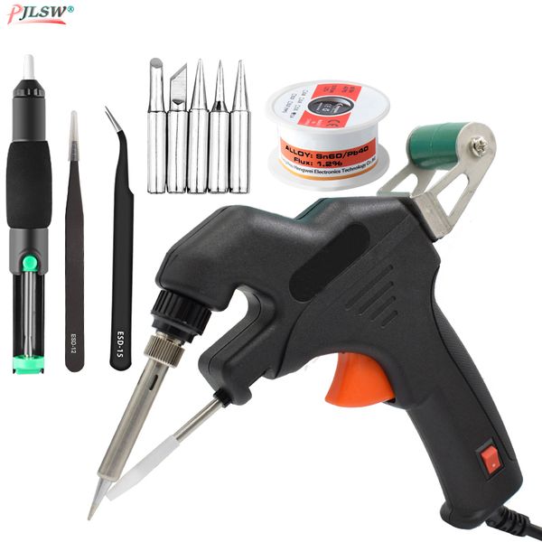 

50w eu/us 110-220v electric soldering iron kit internal heating gun handheld automatically send tin welding station repair tools