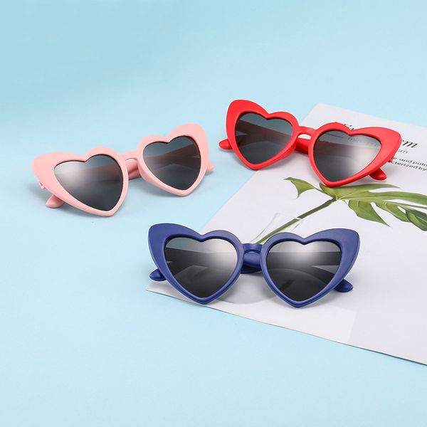 

home2010 girls love hearts sunglasses baby children 2019 tr90 polarized sun glasses kids black pink red sunglasses flexible uv400, Blue