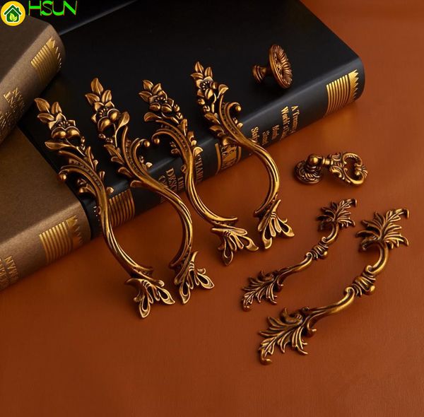 2019 5 Styles Retro Drawer Pulls Handle Antique Brass Dresser Knob