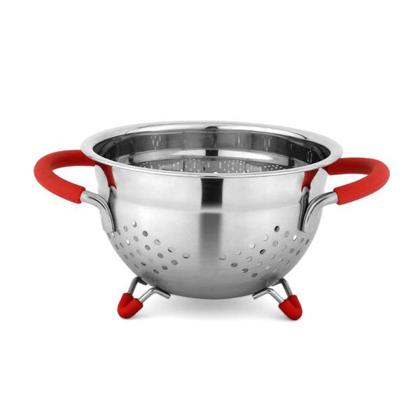 

stainless steel mesh fruit basket with handle flush vegetable drainer drainage tool