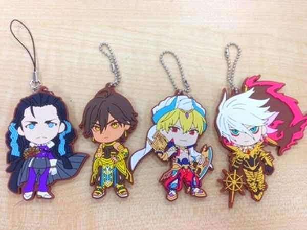 

fgo fate/grand order gilgamesh angra mainyu alter rubber keychain keyring wallet phone mobile key chain belt hook strap creative, Silver