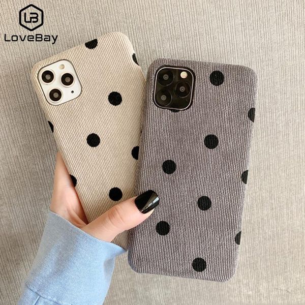 

cloth texture love heart wave point phone case for iphone 11 pro max 6 6s 7 8 plus x xs xr xs max soft warm pu fundas newstore news