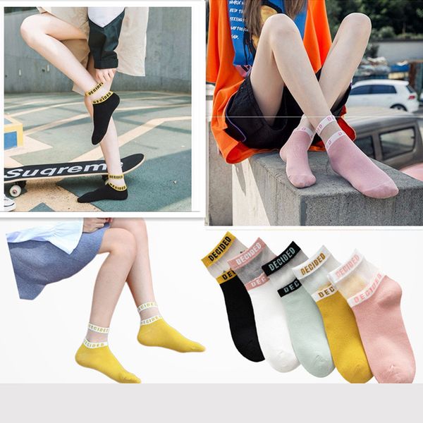 

summer girls ankle socks letters thin breathable ladies fashion short socks candy color student college style socks sports yoga sock cz304, Pink;yellow