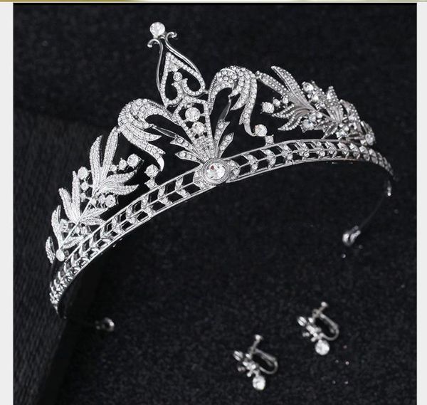 

korean crown birthday wedding garment atmospheric hair decoration set wedding toast accessories, Slivery;golden
