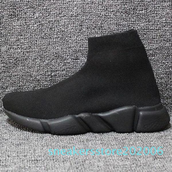 

2019 new paris speed trainers sock shoe original luxury designer men's womens sneakers high casual shoes with box s06, Black