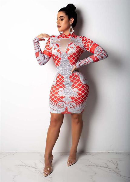 

осень женщин конструктора карандаш платье sexy геометрическая printed rhinestone моды платье женщин 2020 luxury дизайнер одежды, Black;gray