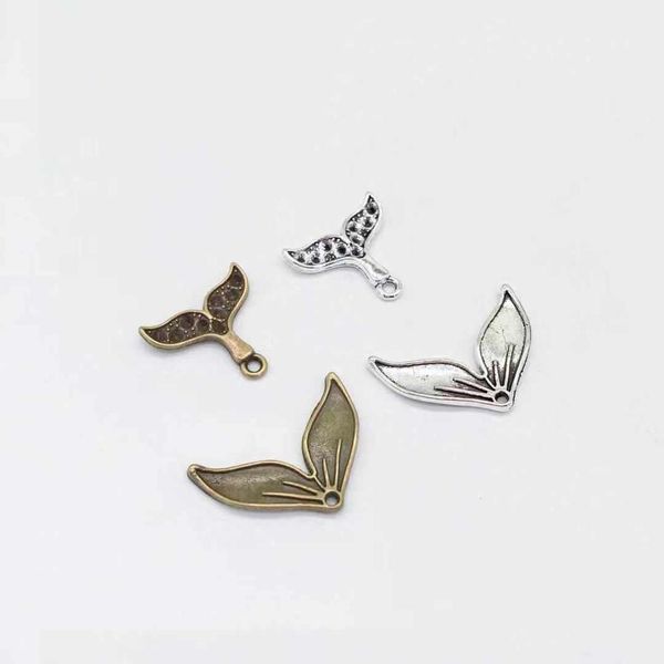 

fashion 12 pcs mermaid fish tail charms fit diy necklace earring bracelet charms jewelry making, Blue;slivery