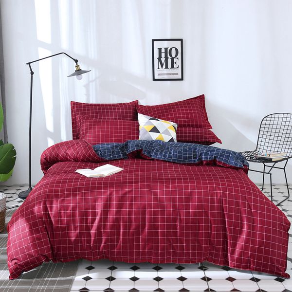 Oloey 3 Plaid Bedding Sets Duvet Cover Sheet Bed France American