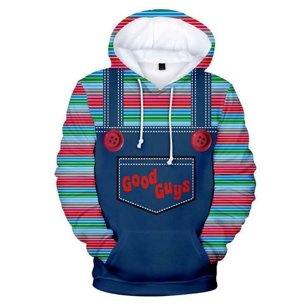 

fashion women men good guys chucky harajuku style funny 3d print casual hoodies plus size kk583, Black