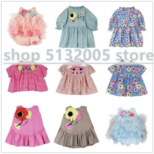 

пре-продажа 2020 весна и лето новая серия ras девушки милый цветок платье вышитый жилет платье, Red;yellow