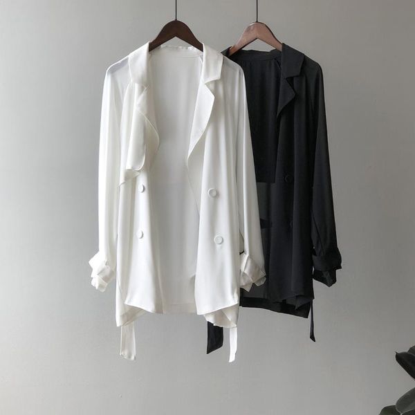 

chiffon sun protection clothing 2020 summer new design sense thin coat drape outside coat women, White;black