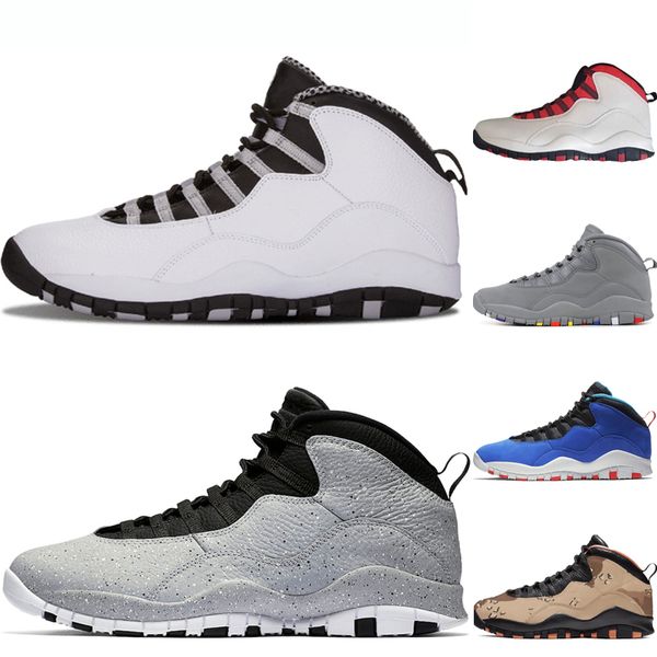 

10 Steel Grey Mens basketball shoes Tinker Cement Desert Camo 10s mens Cool grey GS Fusion Red black Steel Grey trainer sports sneaker