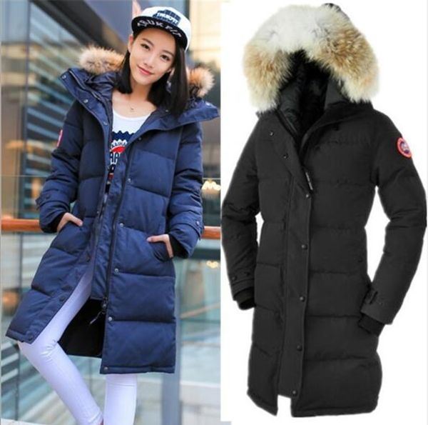 

2019 winter outdoor fa hion lim canadian wind thicken warm jacket down jacket women windproof waterproof jacket goo e, Black