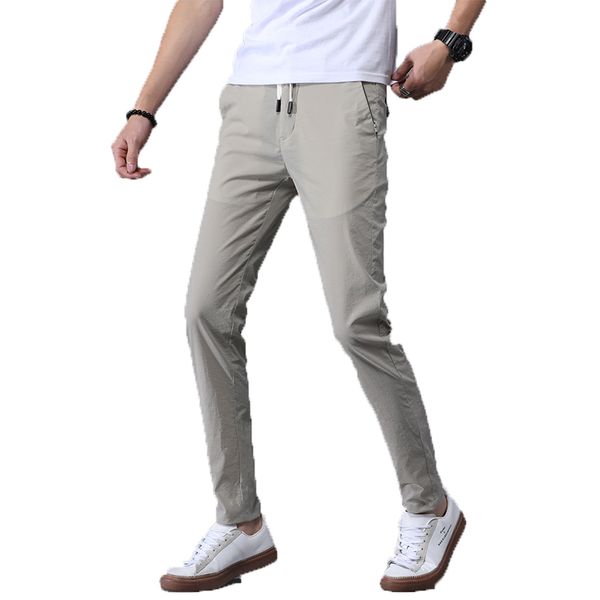 

2019 brand pants men classic fashion slim fit casual trousers mens joggers pant male streetwear skinny preppy style pencil pants, Black