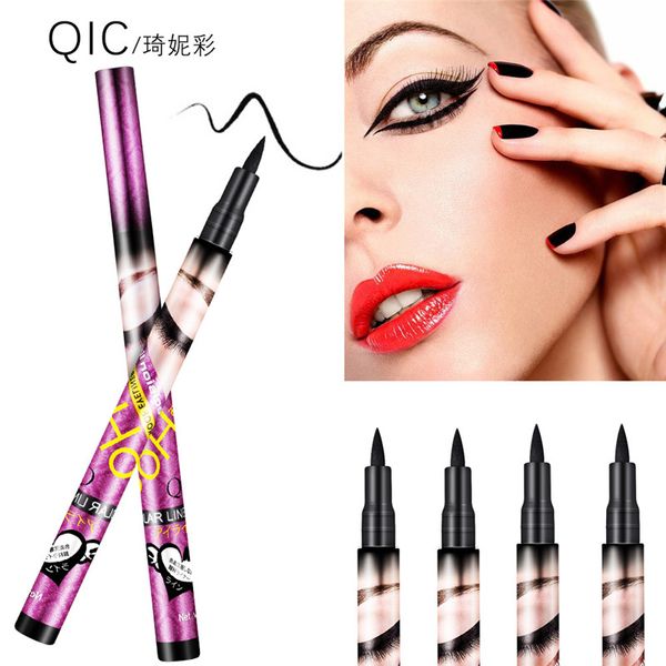 QIC Schwarzer flüssiger Eyeliner-Stift, wasserfest, langlebig, Make-up für große Augen, Eyeliner-Stift, Make-up, glatt, schnell trocknend, Katzenaugen-Kosmetik-Werkzeug