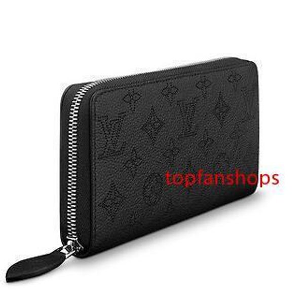 

m61867 zippy кошелек перфорированного узор черного real caviar lambskin цепь закрылки сумка с длинной цепью портмоне ключа визитницы портмон