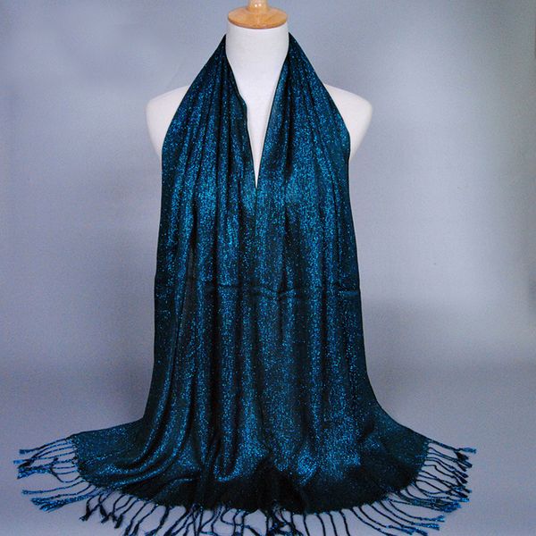 

glitter womens cotton tassel long hijab shawl scarf stole wrap shiny