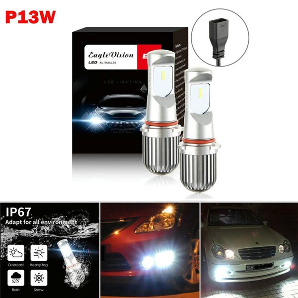 

kongyide car light 2pcs p13w led headlight bulbs low beam fog light mini csp 6000k lamp white ip67 dropship mar19