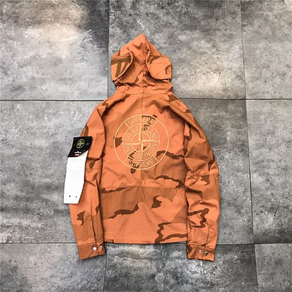 

19fw new luxurious brand design compass embroidery desert camo jacket men women fashion casual streetwear sweatshirts outdoor shirts, Gray;blue