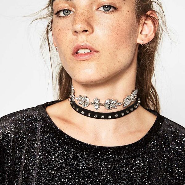 

popular fashion designer luxury glittering golden crystal gothic vintage velvet collar choker statement necklace for woman, Golden;silver