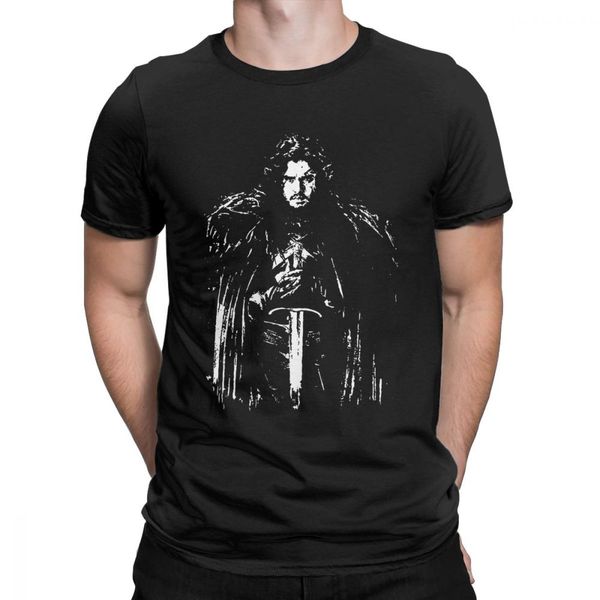 

jon snow t-shirt house of stark house targaryen t shirt man graphic clothes round neck purified cotton tees, White;black