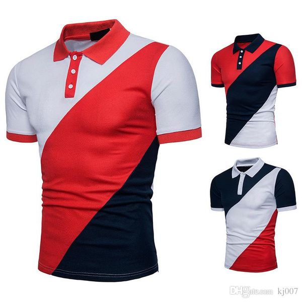 

поло 2018 бесплатная доставка футболки с коротким рукавом контрастный цвет новые бренды рубашки поло дышащий хлопок лацкан шеи летняя мужска, White;black