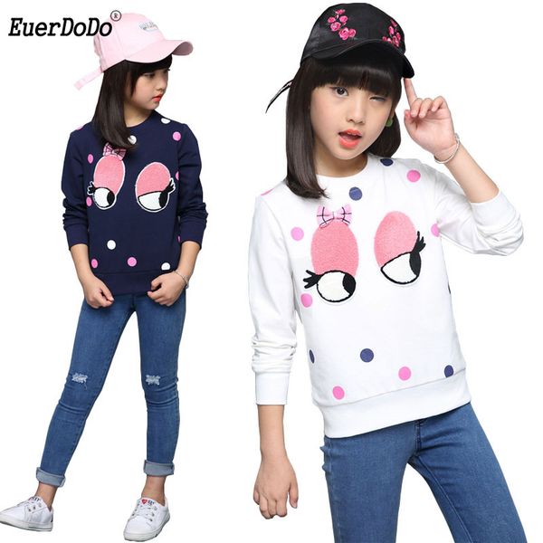 

girls t-shirts long sleeve bow sweatshirt for teenager girl spring autumn girls t shirts children t- shirt kids cotton top, Blue