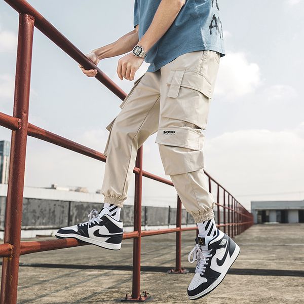 

streetwear mens hip hop jogging pants casual men trousers big size loose sweatpants male 2020 new multi pocket harem pants 5xl, Black